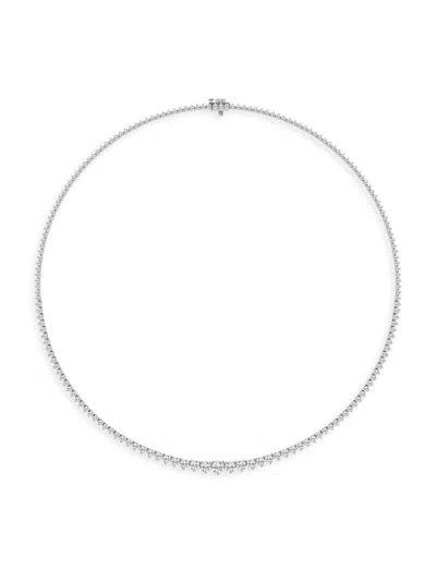 Saks Fifth Avenue Women's Platinum & Graduated Round Lab-grown Diamond Tennis Necklace/5.00-20.00 Tcw In 10 Tcw