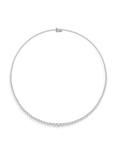 Saks Fifth Avenue Women's Platinum & Lab-grown Diamond Tennis Necklace In 15 Tcw