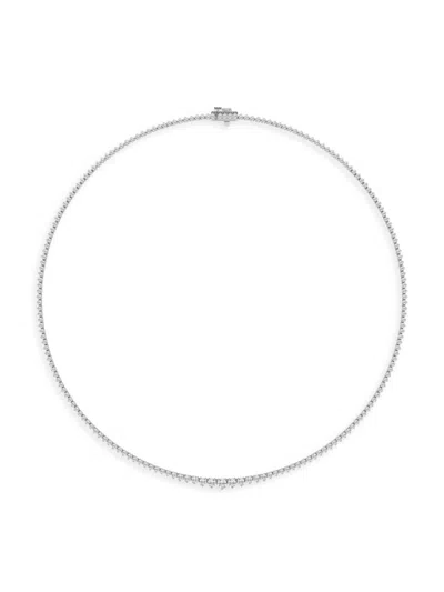 Saks Fifth Avenue Women's Platinum & Lab-grown Diamond Tennis Necklace In 5 Tcw