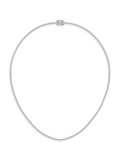 Saks Fifth Avenue Women's Platinum & Lab-grown Diamond Tennis Necklace In 7 Tcw