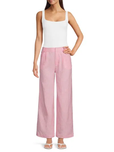 Saks Fifth Avenue Women's Pleated 100% Linen Classic Fit Trousers