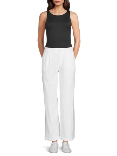 Saks Fifth Avenue Women's Pleated 100% Linen Classic Fit Trousers