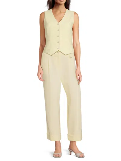 Saks Fifth Avenue Women's Pleated-front Pants In Yellow