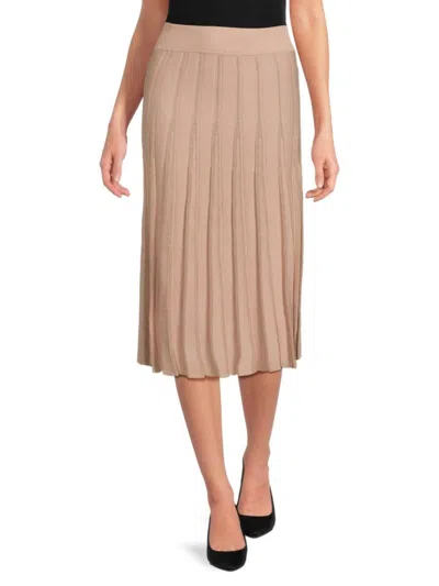 Saks Fifth Avenue Women's Pleated Midi Skirt In Sand Gold