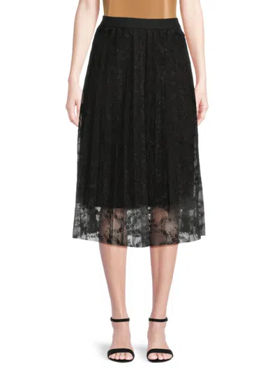 Saks Fifth Avenue Women's Pleated Midi Skirt In Very Black