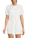 SAKS FIFTH AVENUE WOMEN'S POINT COLLAR BELTED ROMPER