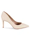 Saks Fifth Avenue Women's Point Toe Suede Pumps In Lait