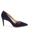 Saks Fifth Avenue Women's Point Toe Suede Pumps In Navy Suede