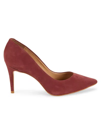 Saks Fifth Avenue Women's Point Toe Suede Pumps In Suede Dusty Red