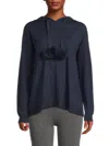 Saks Fifth Avenue Women's Pom Pom Drop Shoulder Hoodie In Eclipse