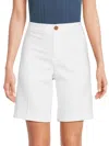 Saks Fifth Avenue Women's Power Stretch Bermuda Denim Shorts In White