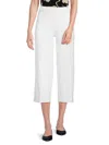Saks Fifth Avenue Women's Power Stretch Crop Wide Leg Pants In White
