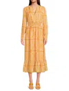 Saks Fifth Avenue Women's Print Midi Dress In Golden Rod