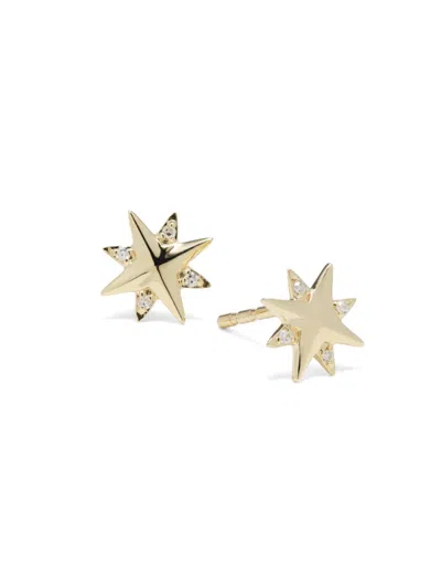 Saks Fifth Avenue Women's Private Label 14k Yellow Gold & 0.02 Tcw Diamond Star Stud Earrings