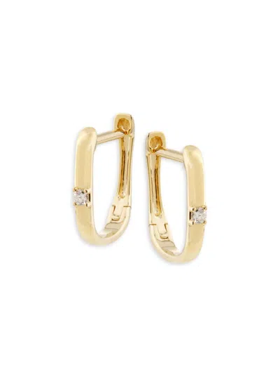 Saks Fifth Avenue Women's Private Label 14k Yellow Gold & 0.03 Tcw Diamond Huggie Earrings