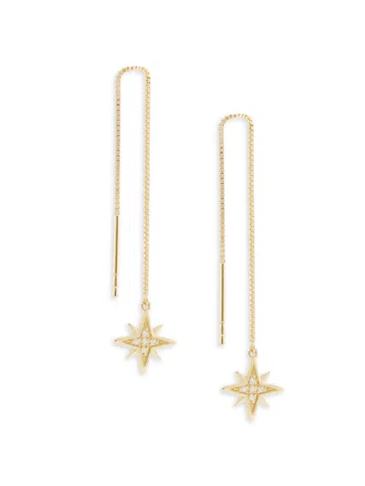 Saks Fifth Avenue Women's Private Label 14k Yellow Gold & 0.03 Tcw Diamond Threader Earrings