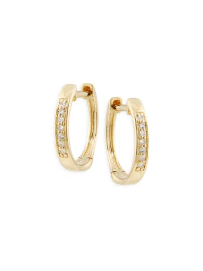 Saks Fifth Avenue Women's Private Label 14k Yellow Gold & 0.04 Tcw Diamond Huggie Earrings