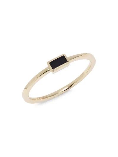 Saks Fifth Avenue Women's Private Label 14k Yellow Gold & 0.08 Tcw Onyx Ring