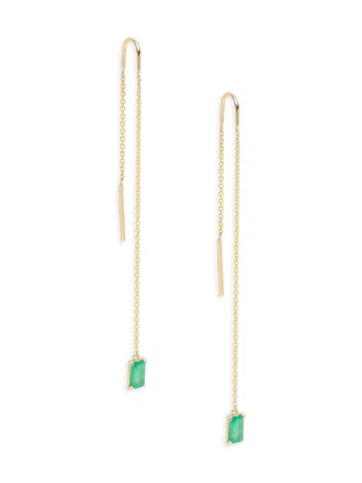 Saks Fifth Avenue Women's Private Label 14k Yellow Gold & 0.48 Tcw Emerald Earrings