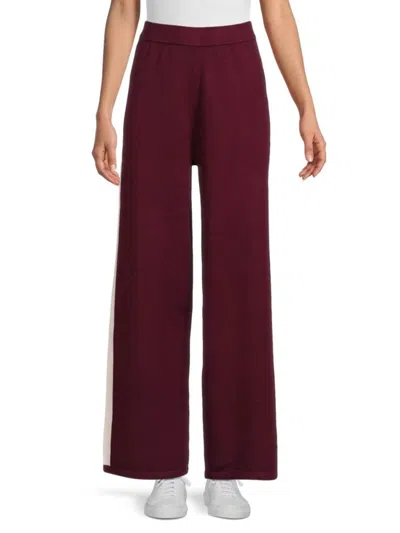 Saks Fifth Avenue Women's Pull-on Side Stripe Pants In Burgundy