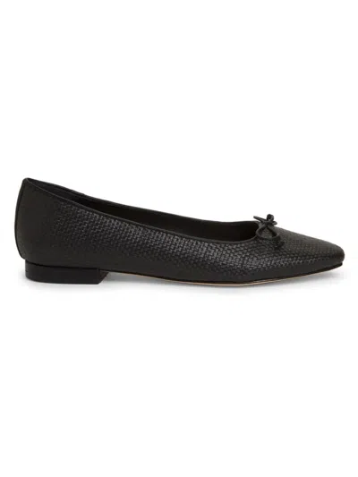 Saks Fifth Avenue Women's Raffia Ballet Flats In Black