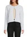 Saks Fifth Avenue Women's Rhinestone Cropped Cardigan In Gray