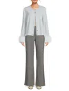 Saks Fifth Avenue Women's Rib-knit Faux Fur Cardigan In Gray