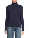 Saks Fifth Avenue Women's Rib-knit Turtleneck 100% Cashmere Sweater In Blue