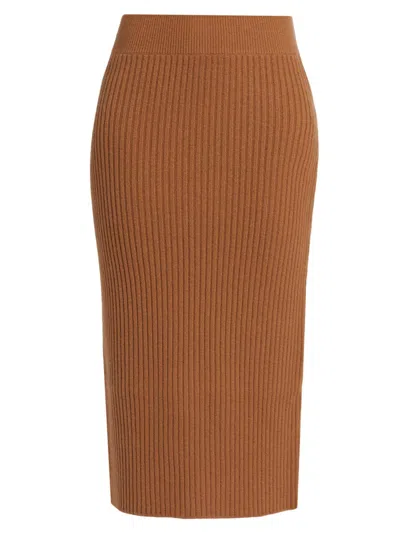 Saks Fifth Avenue Women's Ribbed Cashmere Pencil Skirt In Brown