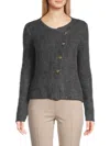 Saks Fifth Avenue Women's Ribbed Fuzzy-knit Sweater In Gray
