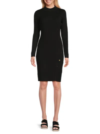 Saks Fifth Avenue Women's Ribbed Mini Bodycon Dress In Very Black