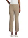 Saks Fifth Avenue Women's Ribbed Slit Flat Front Pants In Dark Grey