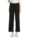 Saks Fifth Avenue Women's Ribbed Tie-waist Wide-leg Pants In Black