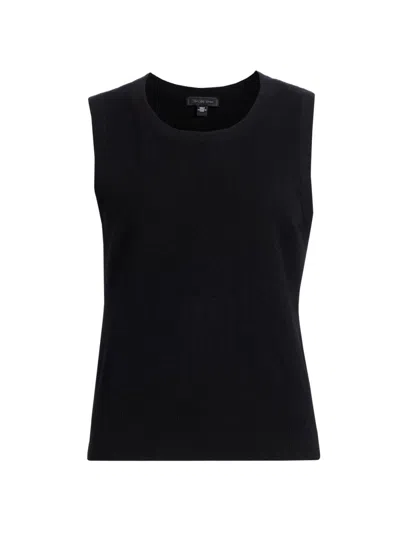 Saks Fifth Avenue Women's Rib-knit Cashmere Sleeveless Sweater In Black