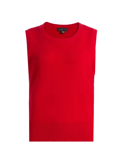 Saks Fifth Avenue Women's Rib-knit Cashmere Sleeveless Sweater In Red