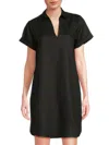 Saks Fifth Avenue Women's Rolled Cuff 100% Linen A-line Minidress
