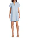 Saks Fifth Avenue Women's Rolled Cuff 100% Linen A-line Minidress