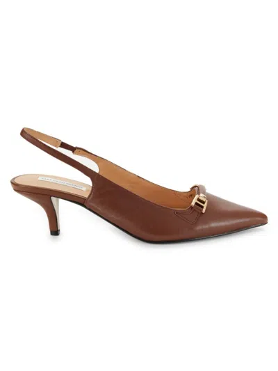 Saks Fifth Avenue Women's Rosalyn 64mm Leather Slingback Pumps In Cognac Smooth