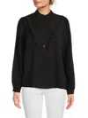 Saks Fifth Avenue Women's Ruffle Tencel Blouse In Black