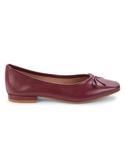 Saks Fifth Avenue Women's Sabine Leather Ballet Flats In Mulberry