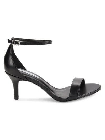Saks Fifth Avenue Women's Sadie Leather Kitten Heel Sandals In Black