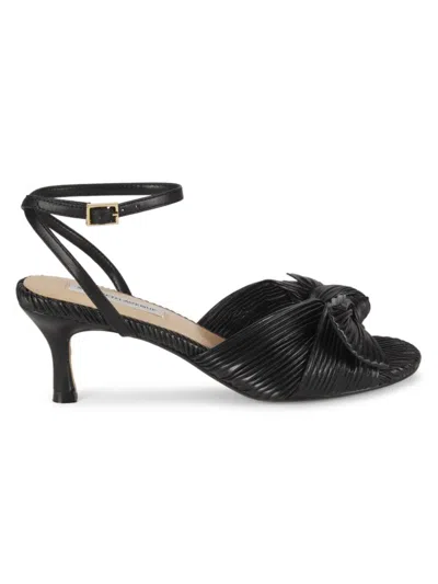 Saks Fifth Avenue Women's Sammy 55mm Heeled Leather Sandals In Black