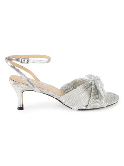 Saks Fifth Avenue Women's Sammy Kitten-heel Sandals In Silver