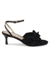 Saks Fifth Avenue Women's Sammy Pleated Kitten Heel Sandals In Black