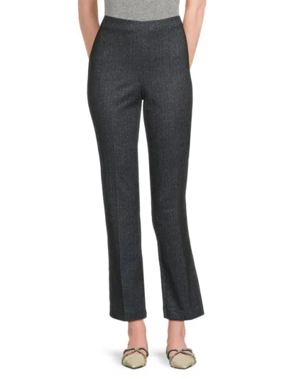 Saks Fifth Avenue Women's Sandy Herringbone Straight-leg Pants In Gray
