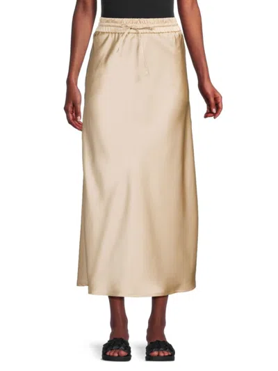 Saks Fifth Avenue Women's Satin A-line Midi Skirt In Champagne