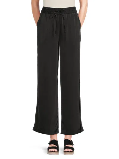 Saks Fifth Avenue Women's Satin Drawstring Pants In Black