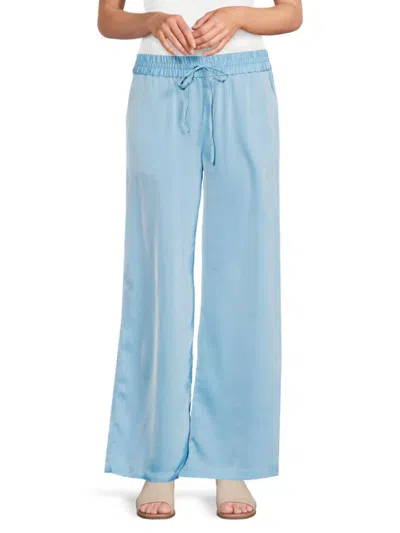 Saks Fifth Avenue Women's Satin Drawstring Pants In Blue
