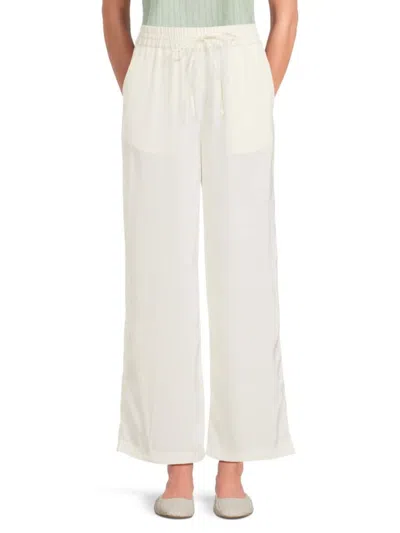Saks Fifth Avenue Women's Satin Drawstring Pants In White