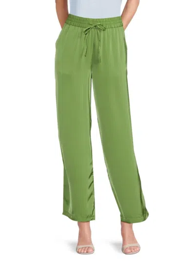 Saks Fifth Avenue Women's Satin Drawstring Pants In Green